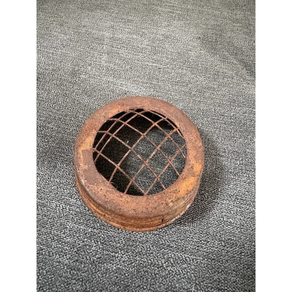 Vintage Rusty METAL Mason Ball Canning Jar FLOWER‎ Vase FROG LID Rustic